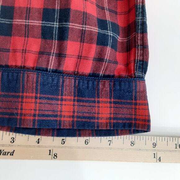 J Crew Flannel Pajamas Cotton Red Tartan Plaid Long Sleeve PJs Adult M Christmas - Picture 13 of 16